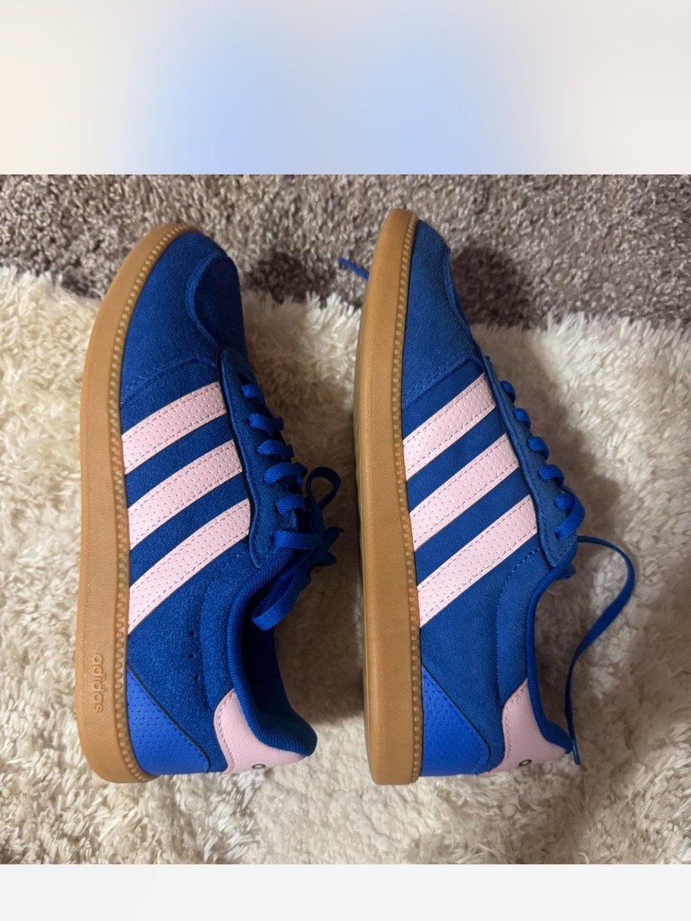 adidas Women Royal Blue & Light Pink Suede Sneakers